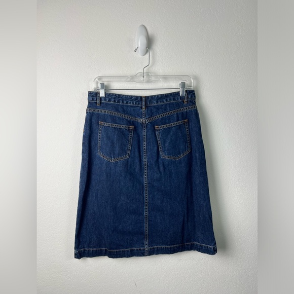The J. Peterman Company Denim Button Skirt - Picture 2 of 7